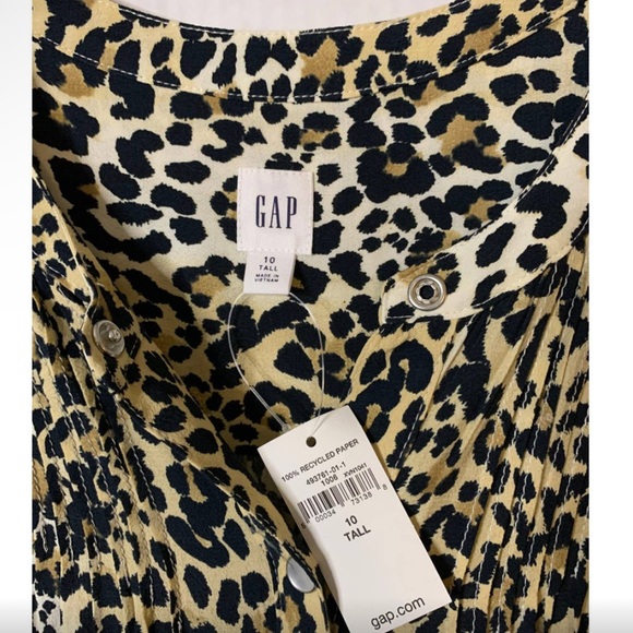 NWT GAP Leopard Print snap up shift dress -  10 T - Picture 6 of 9